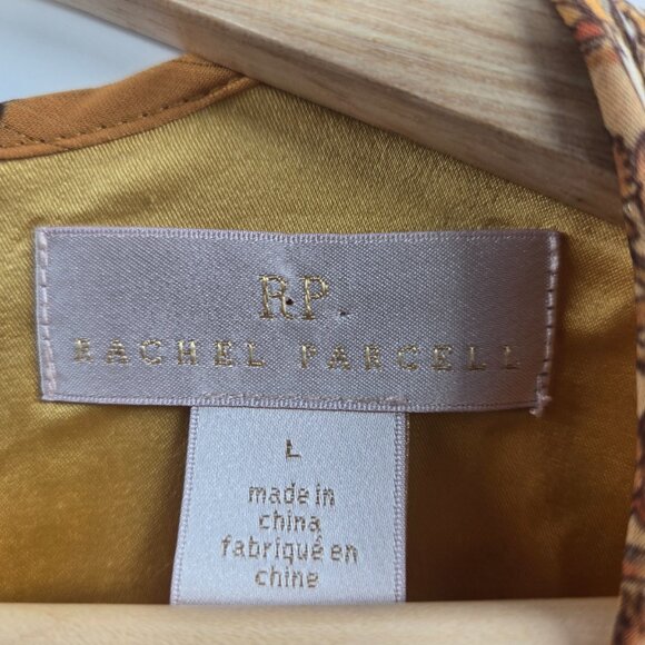 Rachel Parcell Yellow Metallic Striped Paisley Print Mini Dress Size Large FLAW - Picture 8 of 16